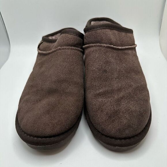 CUSHIONAIRE Women's Faux Shearling Genuine Suede cozy mule slippers +Memory Foam - Picture 2 of 7